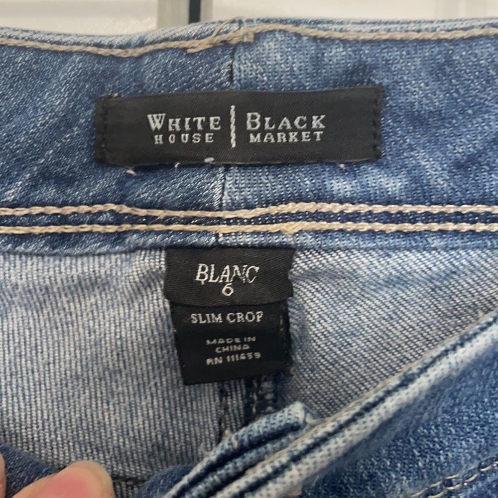 White House black market slim crop bedazzled jeans - Picture 4 of 7